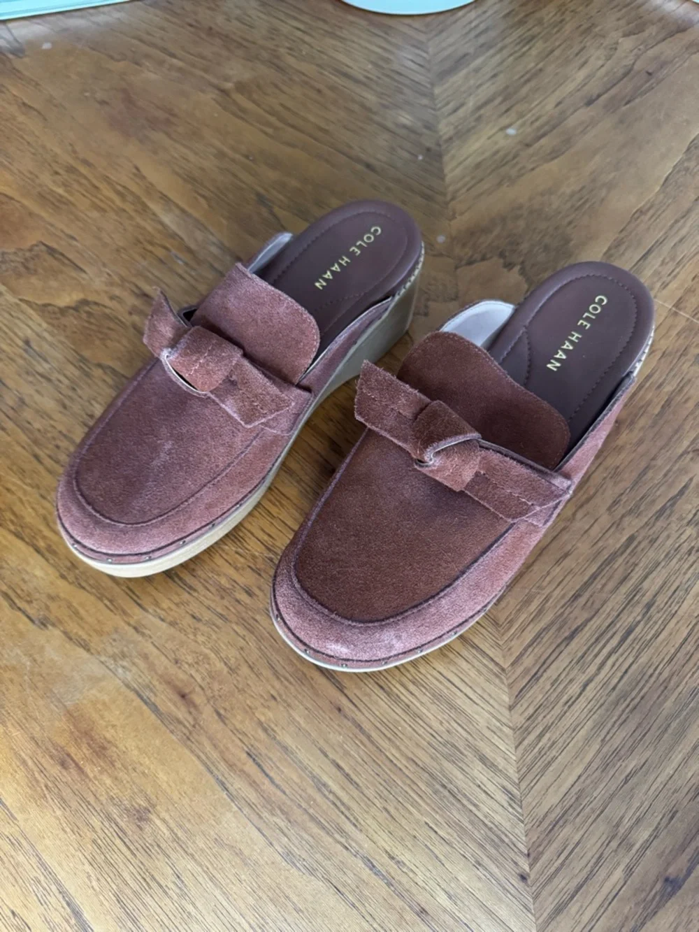 Cole Haan Suede Platform Mule in Rosewood - Picture 3 of 8